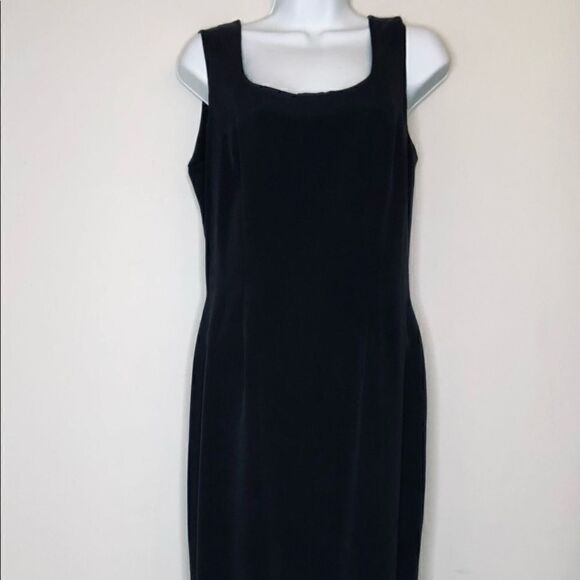 Patrick Collection 100% Silk Little Black Sheath Dress – Size 8 Elegant Classic - Picture 1 of 12